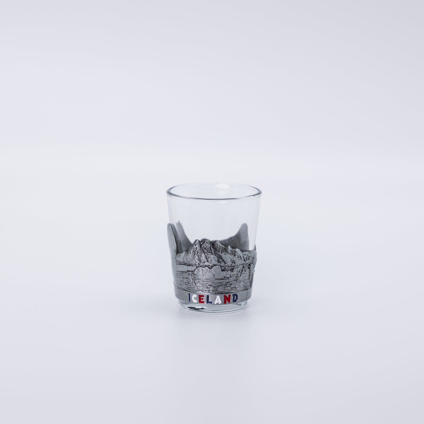 Skotglas gler/stál (silfur) - Íslensk náttúra