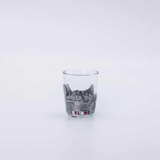 Skotglas gler/stál (silfur) - Íslensk náttúra
