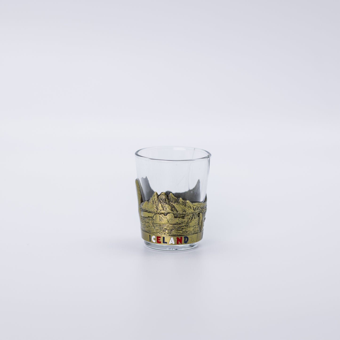 Skotglas gler/stál (gull) - Íslensk náttúra