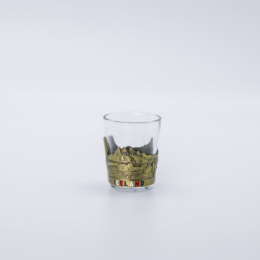 Skotglas gler/stál (gull) - Íslensk náttúra