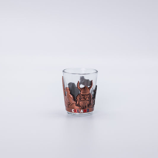 Skotglas gler/stál (rósagull) - Kennileiti Íslands