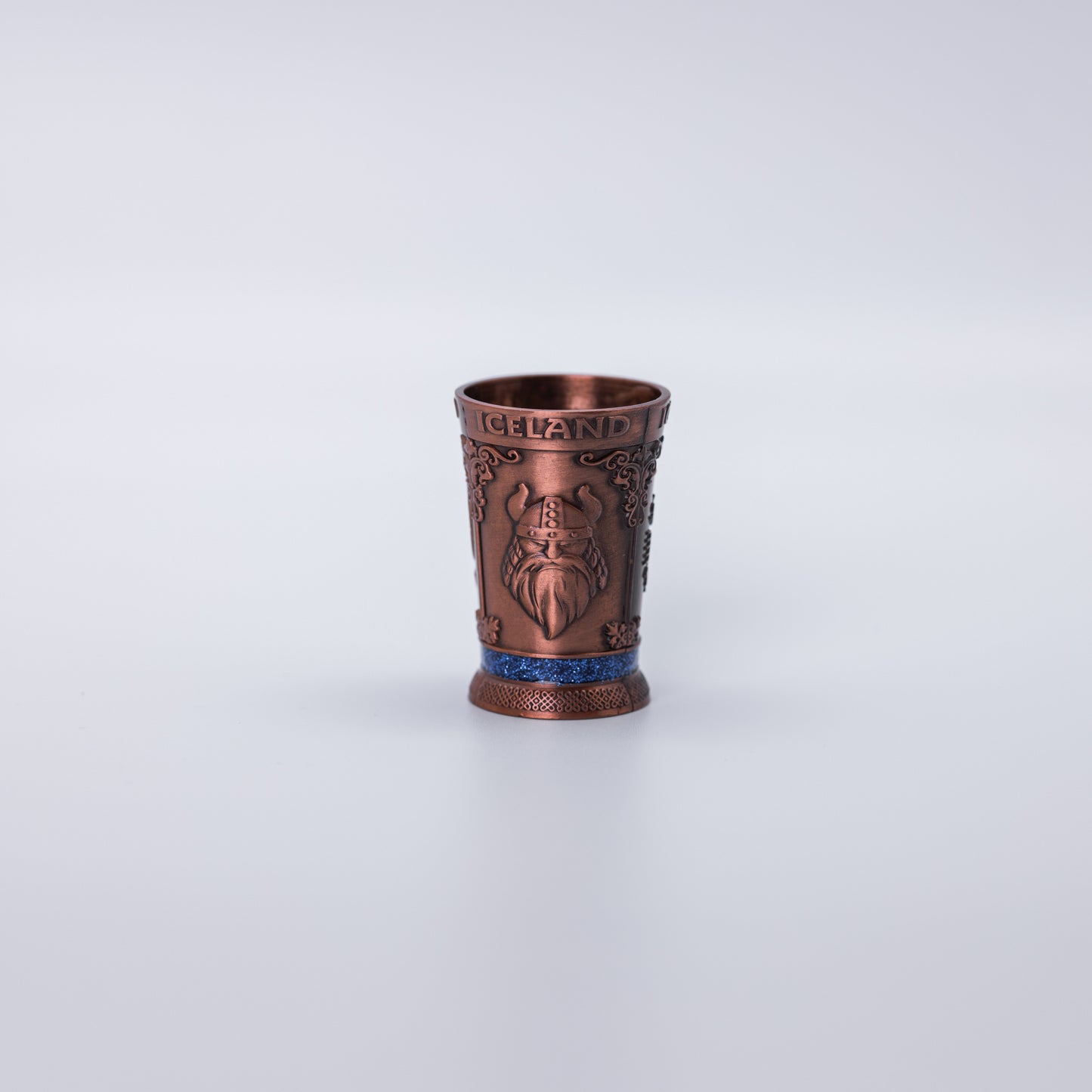 Skotglas stál (rósagull) - Vegvísir/skip/víkingur