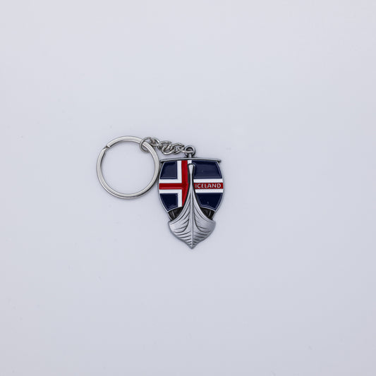 Lyklakippa (silfur) - Skip með fána