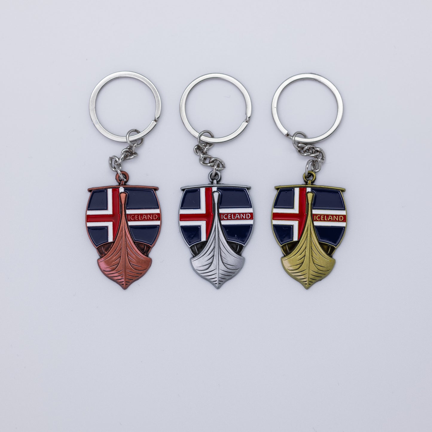 Lyklakippa (silfur) - Skip með fána
