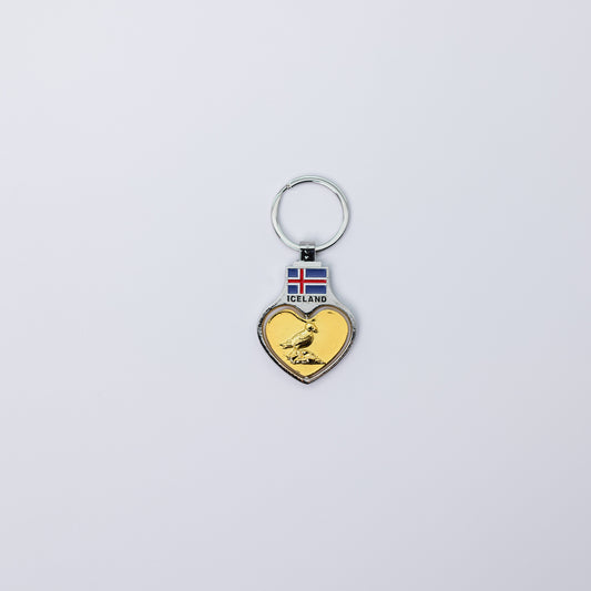 Lyklakippa - Spinner gull hjarta (lundi/skip)