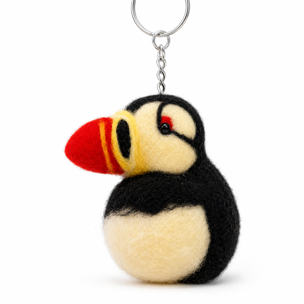 Handmade Wool Puffin Keychain