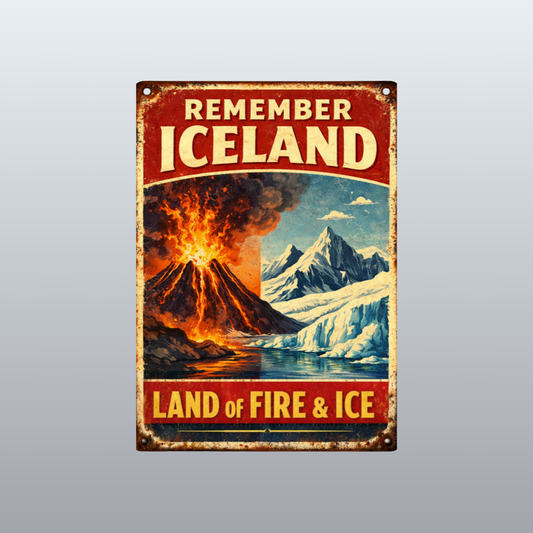 Vintage Metal Sign - Remember Iceland