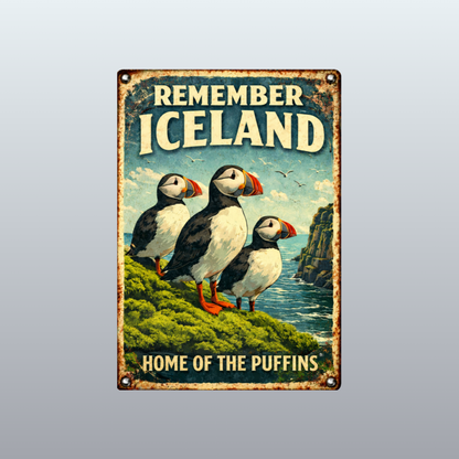 Vintage Metal Sign - Remember Iceland