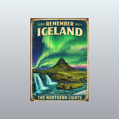 Vintage Metal Sign - Remember Iceland