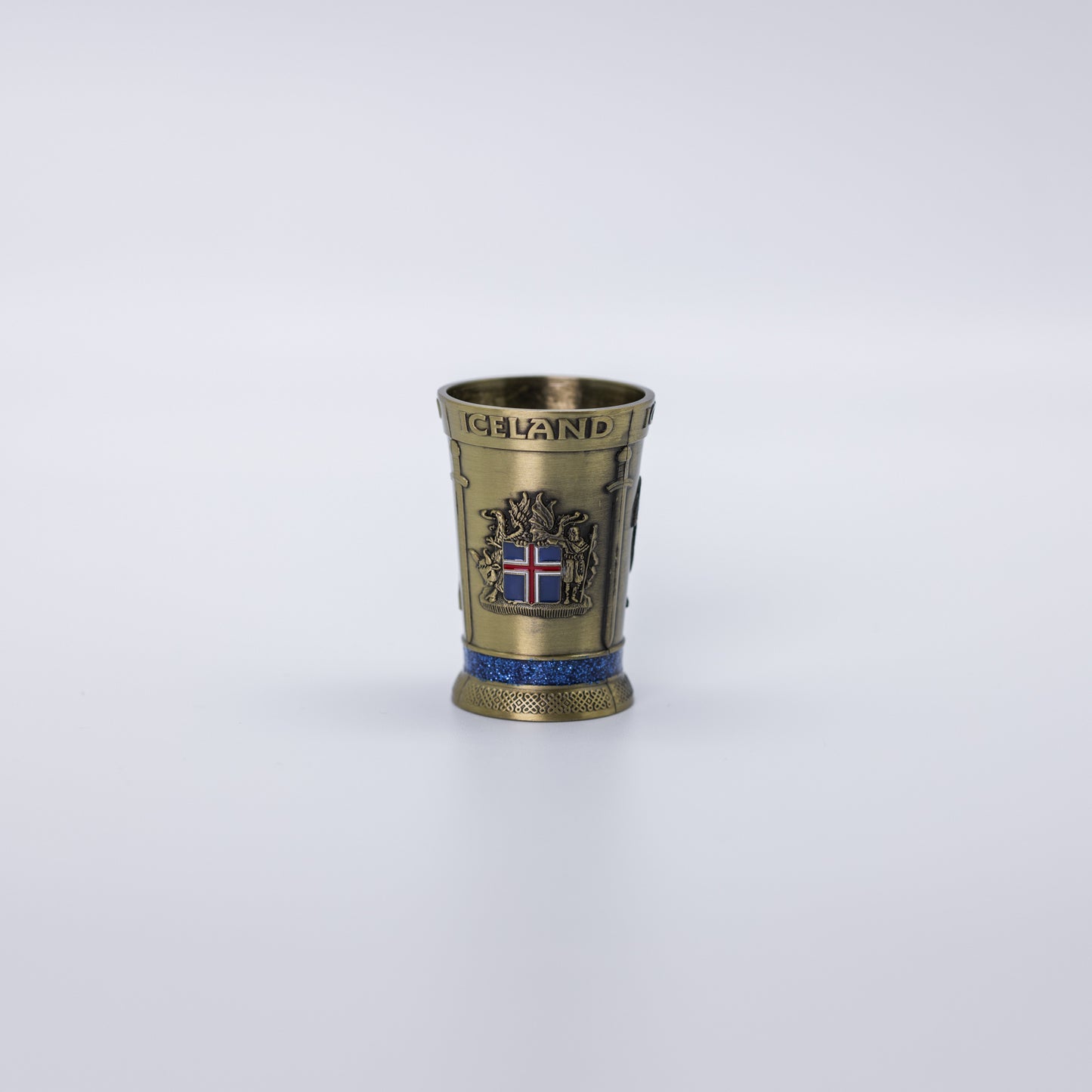 Skotglas stál (gull) - Skjaldarmerki/lundi/Hallgrímskirkja