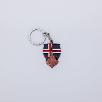 Lyklakippa (rósagull) - Skip með fána