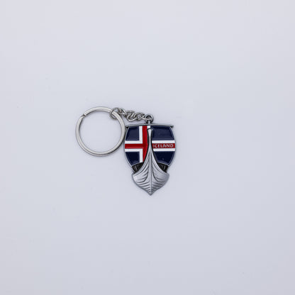 Lyklakippa (silfur) - Skip með fána