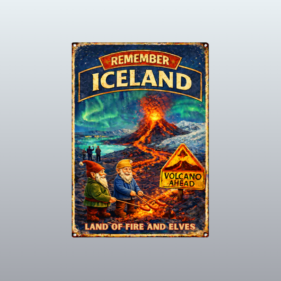 Vintage Metal Sign - Remember Iceland