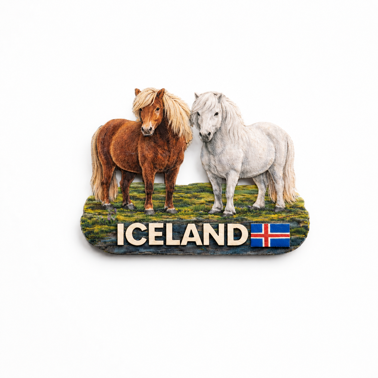 Wooden Magnet - Beautiful Iceland