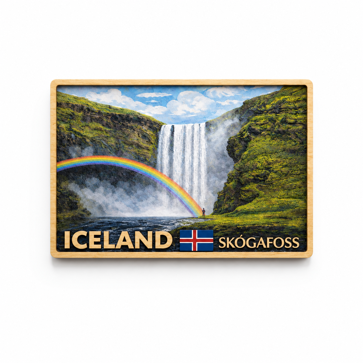 Wooden Magnet - Beautiful Iceland