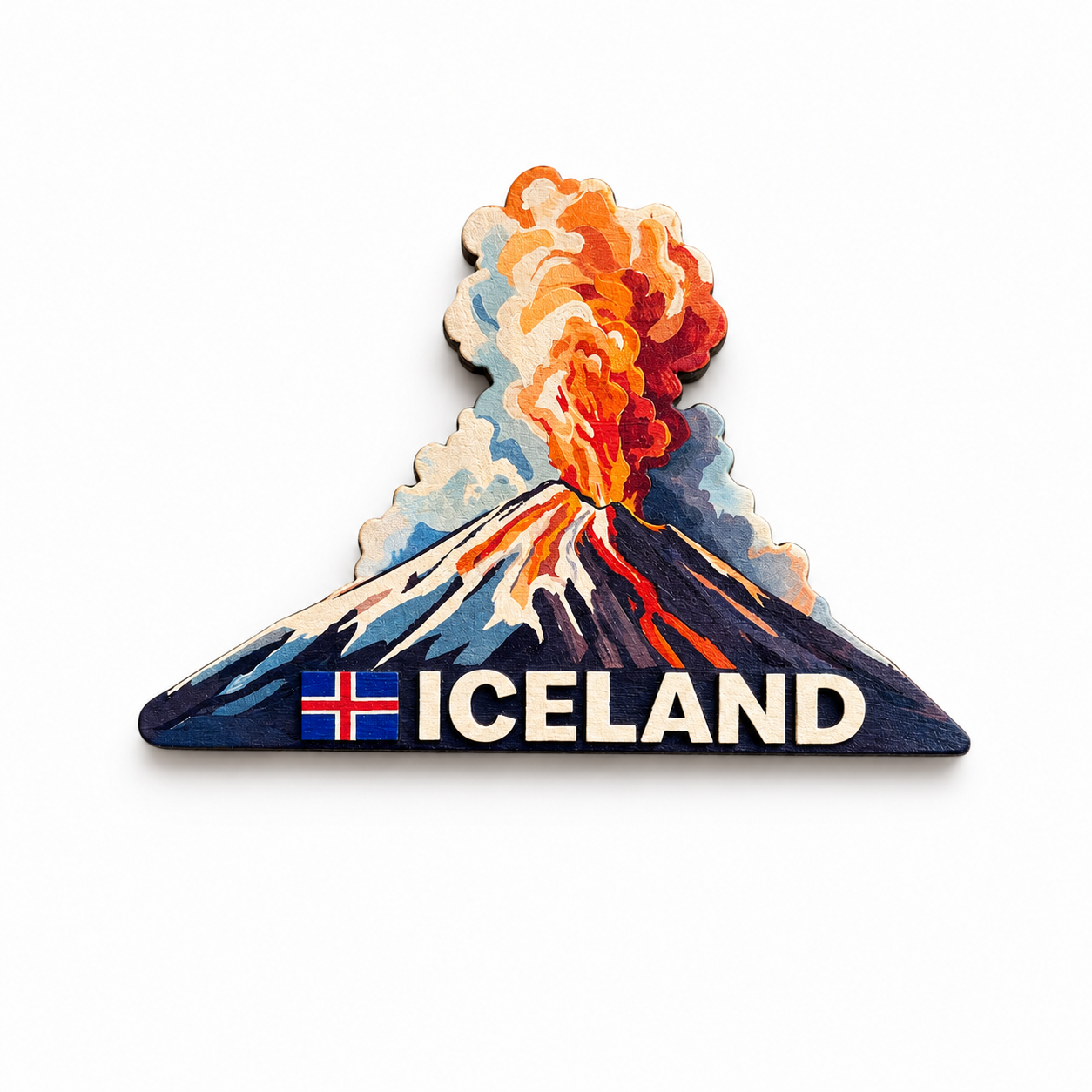 Wooden Magnet - Beautiful Iceland