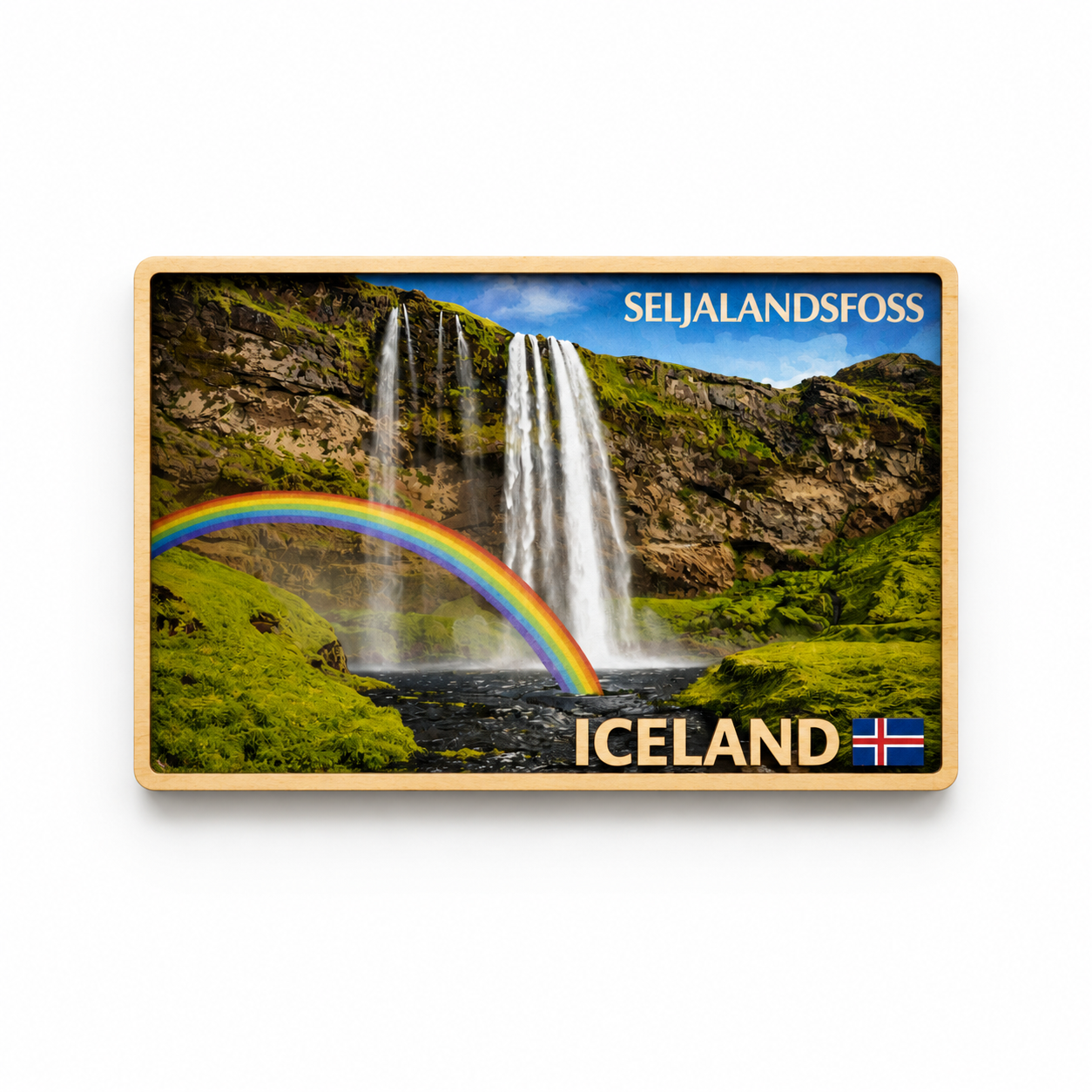 Wooden Magnet - Beautiful Iceland
