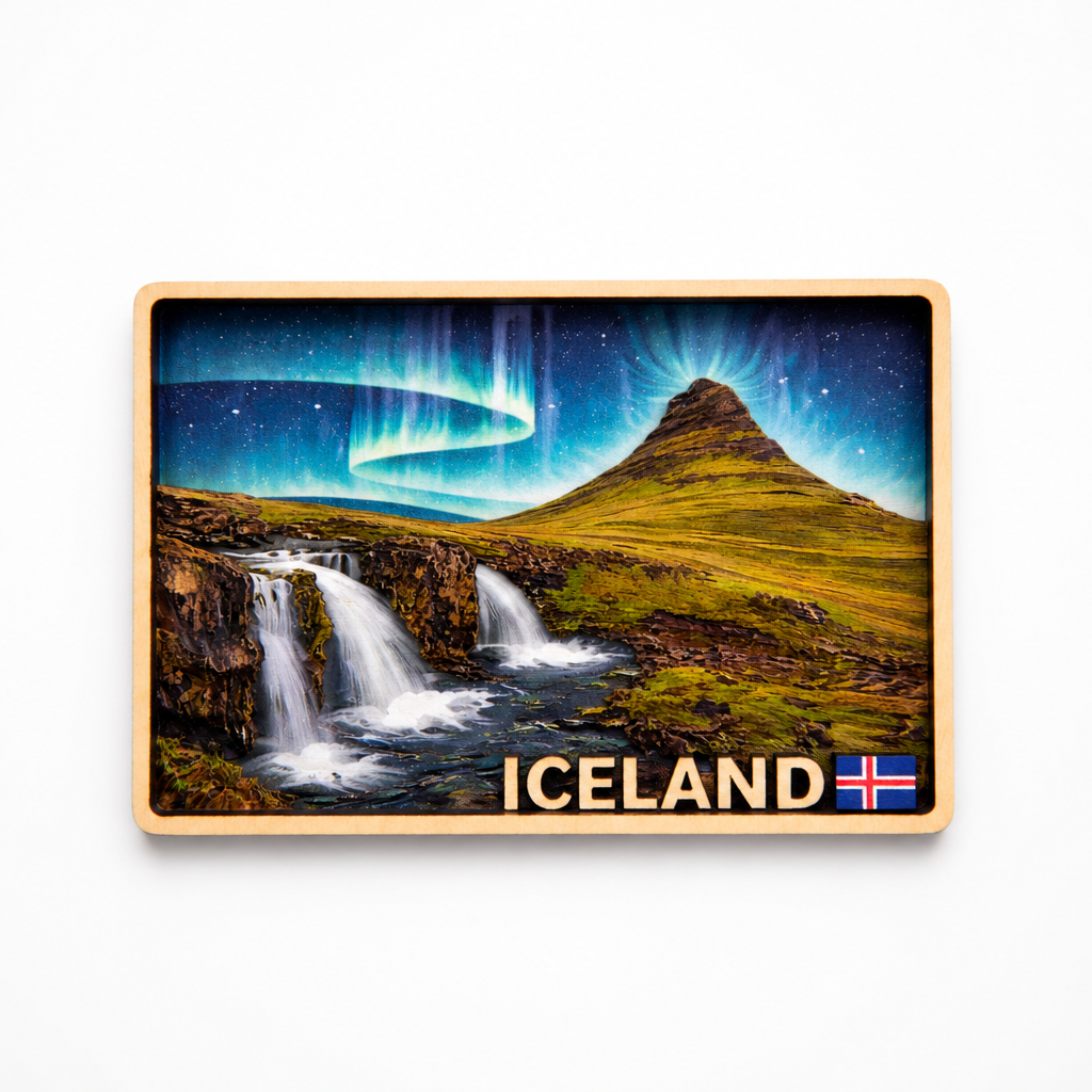 Wooden Magnet - Beautiful Iceland