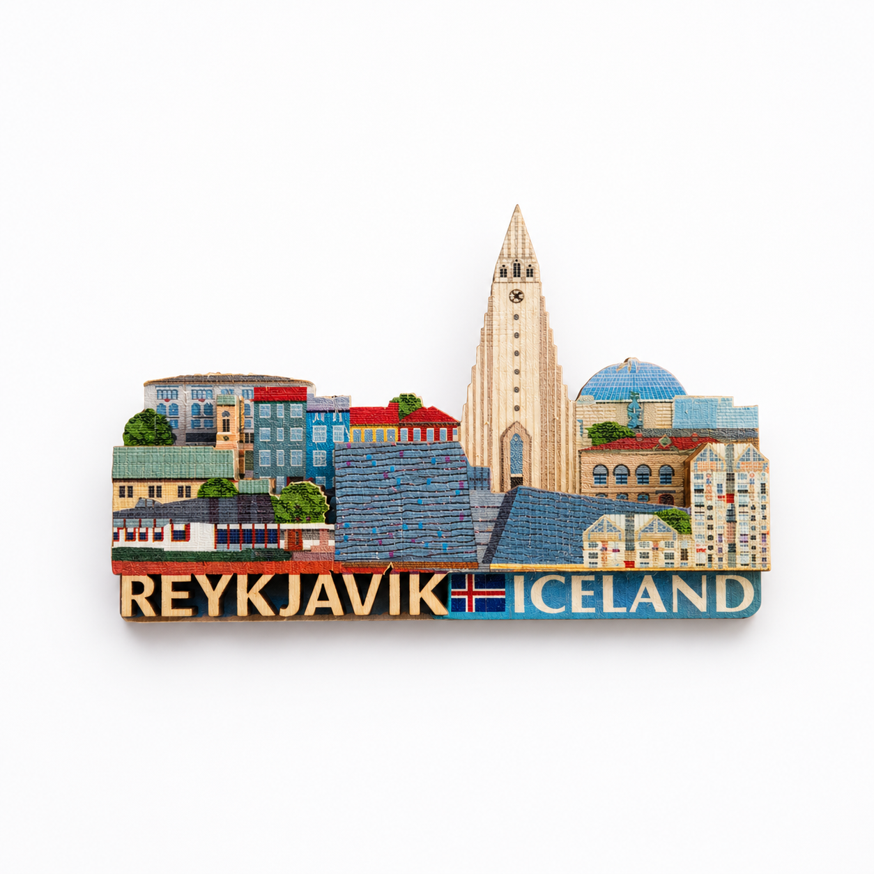 Wooden Magnet - Beautiful Iceland