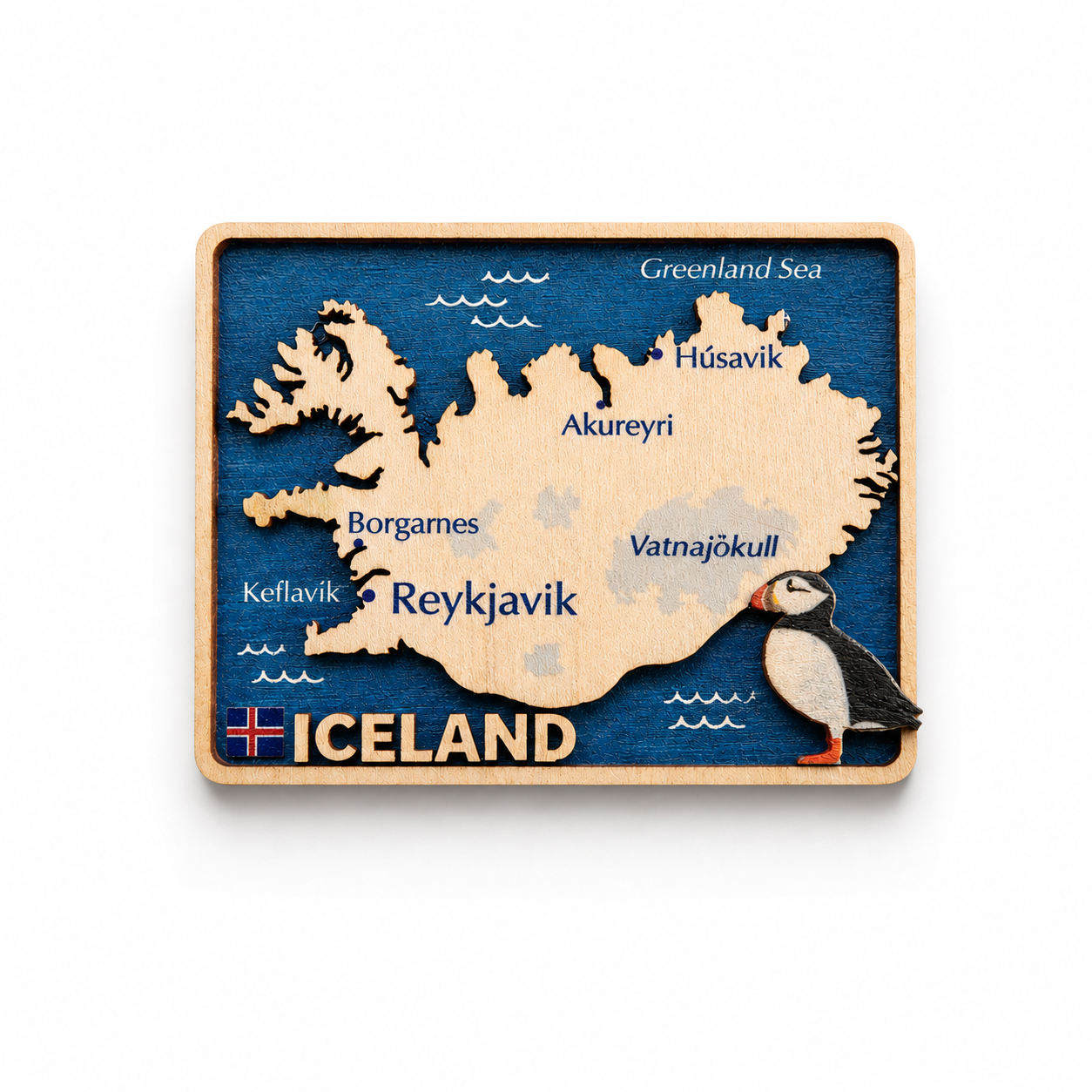 Wooden Magnet - Beautiful Iceland