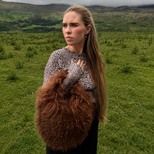 Lamb Fur Handbag Fur Handle - Mamma Reykjavík
