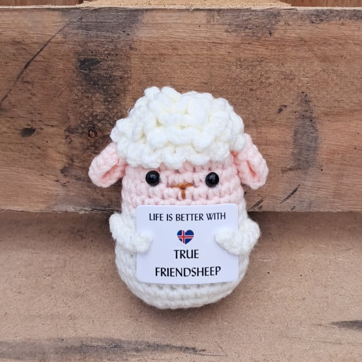 Positive Sheep With Sign - Remember Iceland